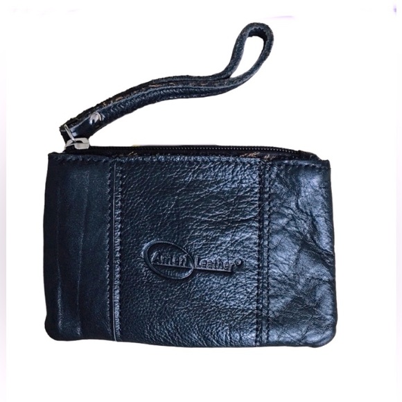 AMERILEATHER Black Mini Wristlet Bag Coin Purse NWOT - Picture 1 of 5